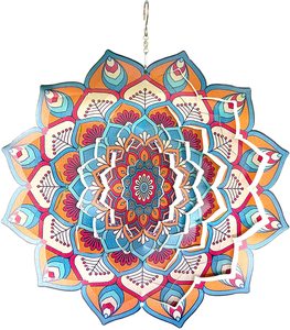 Dé<span class=keywords><strong>coupe</strong></span> laser pour l'extérieur 3D Wind Spinner Spiral en acier inoxydable Mandala Kinetic Wind Spinners Garden Ornament Wind Spinner Mandala - Product Image 1