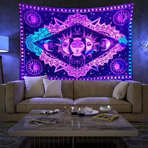 Tapiz de Mandala indio XinLan, tapiz colgante de pared, tapiz psicodélico gitano bohemio, tapiz de <span class=keywords><strong>brujería</strong></span> - Product Image 2
