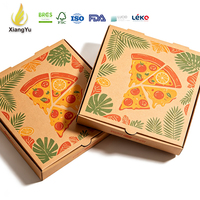 Boîtes à pizza en carton ondulé personnalisées en gros, emballages en carton kraft imprimés avec logo pour les restaurants de pizza et les plats à emporter