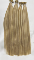 Extensions de cheveux humains de haute qualité 100% naturels, à pointe plate, avec kératine, double épaisseur, balayage