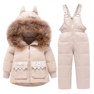 Parka Enfant à Capuche en Véritable Fourrure, Combinaison Bébé Garçon, Vêtements Fille, Manteau Hiver Enfant Motif Dinosaure, Combinaison de Neige, Ensemble Vêtements de Neige, Doudoune - Product Image 3