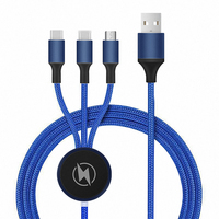 Coffret Cadeau de Câbles de Données Promotionnels à Logo Personnalisé - Câble de Recharge LED Tressé en Nylon de 1,2 m, Double Entrée USB Type C en Cuivre Pur