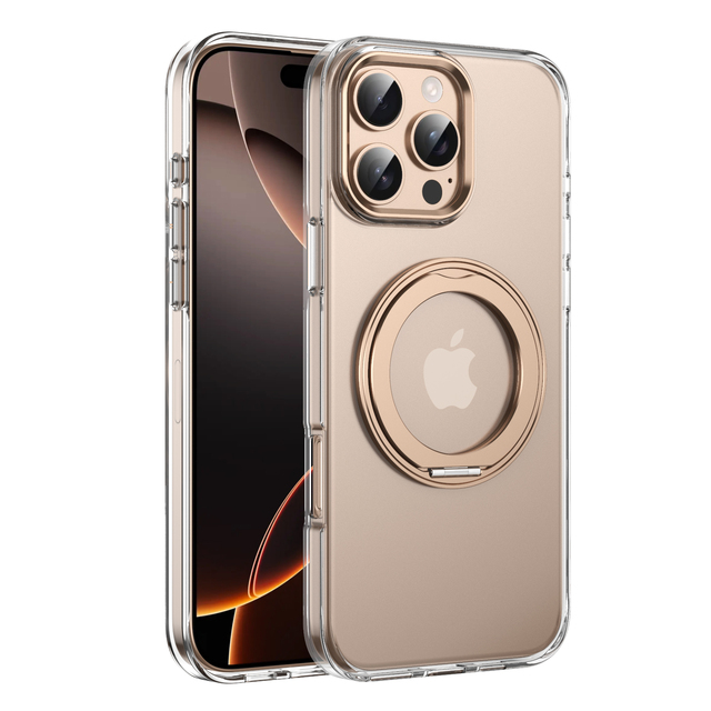 Wholesale Cool Ice Rotating Ring Stand Holder Transparent Plus Phone Case for iPhone 16 Pro Max 17 18 Protective Cover