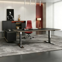 Bureau de direction moderne avec support, bureau facile à nettoyer, multi-spécifications, mobilier de bureau personnalisé en gros pour les entreprises