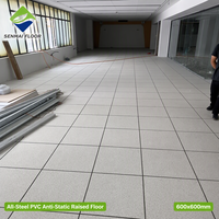 Panneau de plancher surélevé antistatique moderne en acier rempli de ciment 600x600mm, plancher surélevé ESD pour salles de serveurs de centres de données
