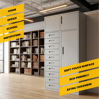 Armoire en acier robuste, design moderne, verrouillable, autoportante, réglable, 3 portes, 10 tiroirs, personnalisable, pour la maison, le bureau ou l'atelier