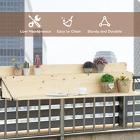 Table de balcon suspendue Combohome en bois d'épinette, pliable, pour balustrade, table de bar peu encombrante, bureau de service pour petits balcons