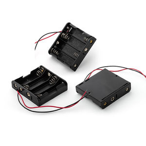 OEM ODM 4 * <span class=keywords><strong>AA</strong></span> Soporte de batería Plástico Negro 4 * <span class=keywords><strong>AA</strong></span> Caja de almacenamiento de batería Soporte de batería con cable de plomo - Product Image 1