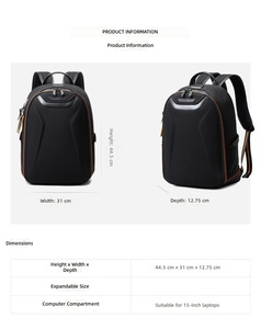 High Quality Ballistic Nylon Business Backpack for Men LuxurySport Laptop Bag Waterproof <strong>Travel</strong> <strong>Rucksack</strong> with CarbonFiber Detail - Product Image 6