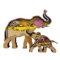 Décorations de table rectangulaires en bois 3D Art Déco personnalisées, motif animal, design végétal, cadeaux de décoration intérieure, artisanat en bois de printemps
