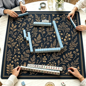 <span class=keywords><strong>Tapis</strong></span> de Mahjong Chinois Moderne de Luxe Personnalisé à Faible MOQ, <span class=keywords><strong>Tapis</strong></span> de Table en Caoutchouc Imperméable et Silencieux pour Soirées de Mahjong Américain et <span class=keywords><strong>Poker</strong></span> - Product Image 4