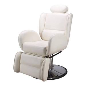 Sillón de Barbería Reclinable Hidráulico Retro Tapizado en Cuero Verde para Peluquería y Salón de Belleza - Product Image 5