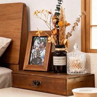 Organisateur de tiroir en bois de noyer avec anse en bronze antique, rangement pour table de chevet, petits objets, décoration, vente en gros directe d'usine
