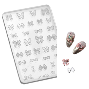 Solid Plastic <b>Nail</b> Art Mold Ribbon Bow Butterfly Heart Flower Clear DIY Accessories JT-025 - Product Image 1