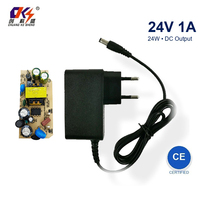 Adaptateur secteur AC/DC personnalisé certifié FCC CE CB 24V 1A 24W, ignifuge pour PC, 24 volts 1 ampère 1000 mA, connexion par prise EU, alimentation électrique