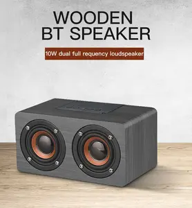 Baru Datang 10W MDF Kayu BT Speaker Mini Portabel Subwoofer Desktop Bluetooth Speaker