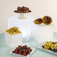 Xinkeda - 5 Sided Acrylic Cake Stand, White Acrylic Display