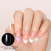 Hanyi 750 pièces de pointes d'ongles rondes de qualité supérieure, couverture complète, 15 tailles, extensions d'ongles en gel à faire tremper, étiquette privée OEM