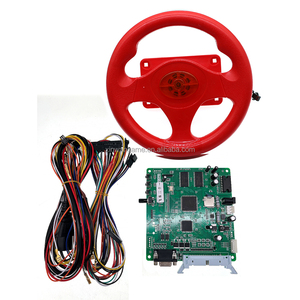 Kit papan permainan balap pembalap api yang dioperasikan koin hiburan anak-anak Set Panel kontrol roda kemudi Motherboard logam 12V - Product Image 5