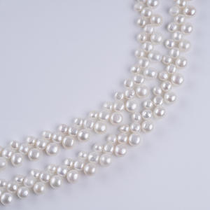 Venta al por Mayor y Menor de Perlas de Agua Dulce Blancas Casi Redondas de 6.5-7mm, Collar de Perlas Sueltas Semiterminadas, Venta Directa de Fábrica - Product Image 5