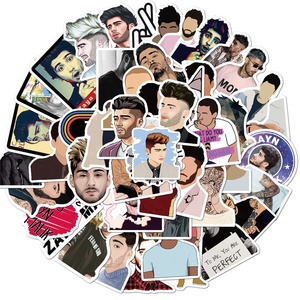 50 pièces <span class=keywords><strong>Zayn</strong></span> Malik royaume-uni chanteur vinyle autocollants pour fille réfrigérateur bouteille planche à roulettes téléphone bagages ordinateur portable découpé autocollant - Product Image 2