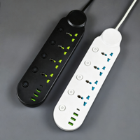Multiprise électrique industrielle avec ports USB-C et prises universelles, ensemble cadeau, rallonge multiprise électrique africaine standard britannique