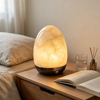 Lámpara de Mesa Nórdica de Alabastro, Lámpara de Mesa de Alabastro Hecha a Mano, Lámpara de Mesa de Alabastro Recargable, Lámpara de Mesa de Mármol