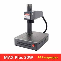 Machine de marquage laser à fibre automatique de table MAX Plus 20W, nouvelle, refroidie par air, compatible DXF/PLT/BMP, pour plastique et métal, garantie 3 ans