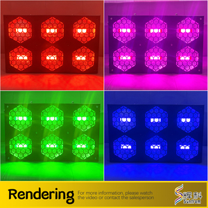 Luz de escenario LED COB RGBA 4 en 1, 6x50W, 6 ojos, diseño de panal de doble fila, DMX 24 canales, doble función para festivales, conciertos, DJ, discotecas - Product Image 4