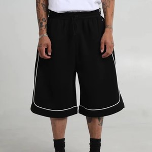 Shorts de basketball amples en molleton avec logo personnalisé pour hommes, en coton French Terry, longs, très demandés - Product Image 2