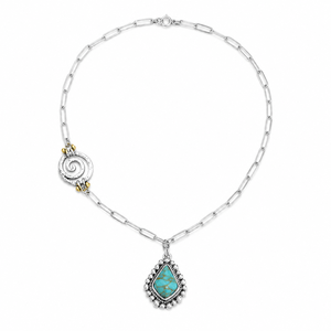 Collana con Ciondolo a Spirale e Rombi, Design Vintage per Donne - Product Image 2