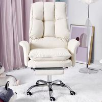 Chaise de bureau ergonomique de direction avec siège réglable en hauteur et design moderne, en PU, base en acier inoxydable pour usage domestique