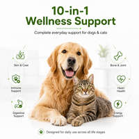 Complément multivitaminé premium pour chiens et chats, gouttes de vitalité 10-en-1 avec soutien antioxydant, ingrédients purs d'origine naturelle