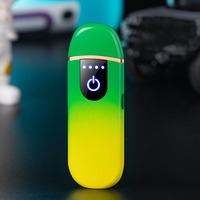 Vente en gros Briquet électrique LED ultra-mince Conception personnalisée USB Rechargeable Métal Écran tactile sans flamme Logo Arc Allume-cigare