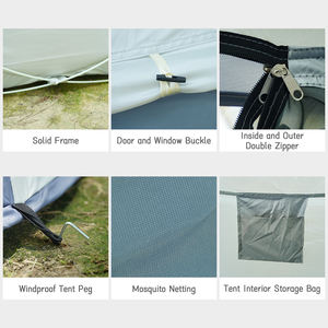 Автоматическая раскладная палатка для кемпинга на открытом воздухе, портативная, для 2 человек, водонепроницаемая, в форме лодки - Product Image 5