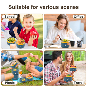 Commercio all'ingrosso in acciaio inox isolato Thermos sottovuoto Lunch Box trasportino cibo Heatable caratteristica coperchio in plastica per la conservazione degli alimenti campeggio - Product Image 6