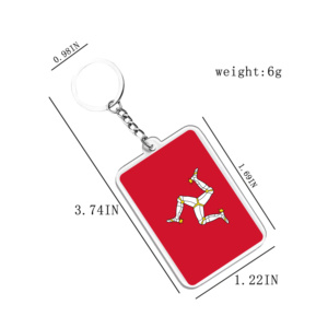 Acrylic Keychains & Pendants Light Keychains the Isle of Mann Flags Various Countries Accessories for Fans - Product Image 2