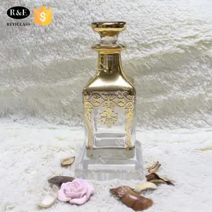 Botol Kaca Parfum Mewah, Dekorasi Emas 150Ml Botol Kaca Decanter Mewah