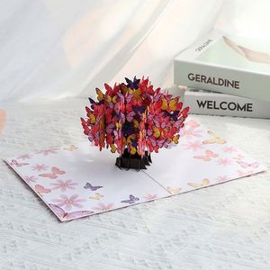 Nouvelle carte pop-up 3D sculptée en papier, motif arbre papillon, pour la Saint-Valentin, pour petite amie, mère - Product Image 4