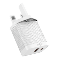 Chargeur USB-C PD 40W pour ordinateur portable, adaptateur secteur universel GaN de voyage avec protection OTP/OVP/OCP, certifié CE/FCC, garantie 12 mois, qualité médicale