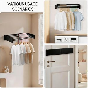 Hot Sale Heavy-Duty Metal Foldable <b>Hook</b> Creative Home Solution Wall-Mounted Bathroom Towel Clothes Drying Rack <b>Tools</b> Bags - Product Image 3
