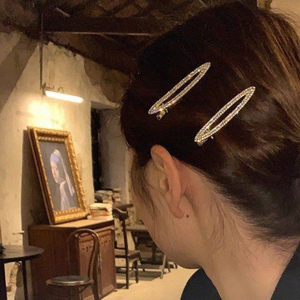 Barrette de luxe à strass, épingle à <span class=keywords><strong>cheveux</strong></span> haut de gamme, barrette latérale exquise <span class=keywords><strong>pour</strong></span> franges, accessoires capillaires - Product Image 2