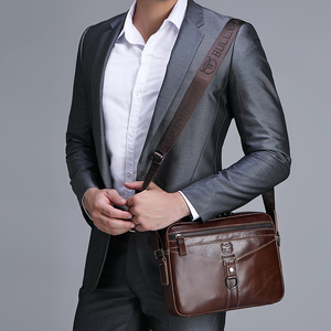 Bolso Bandolera de Cuero Genuino para Hombre BULLCAPTAIN, Bolso de Hombro para Computadora, Estilo Vintage, para Todas las Temporadas - Product Image 4