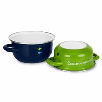 Ensemble de casseroles en émail Senny pour moules, 18, 20, 24 cm, bleu-vert, pour fruits de mer, avec couvercle, type Zeeuwse, vente en gros, direct usine