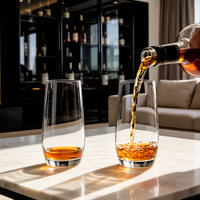Verre à cocktail sans pied scintillant avec logo personnalisé, verre en cristal, design moderne classique élégant pour les fêtes et l'usage domestique