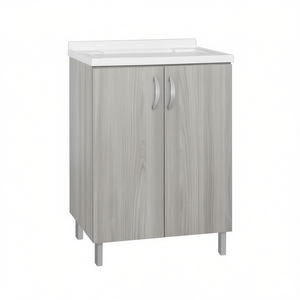 Meuble sous-vasque Easy Top en mélamine, largeur 60 cm, 2 portes, pour salle de bain - Product Image 3