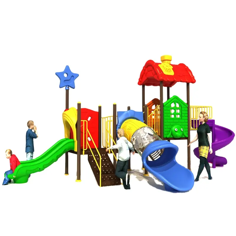 Bán Hot Chất Lượng Tốt Trẻ Em Thương Mại Sân Chơi Ngoài Trời Thiết Bị, Kids Nhựa Slide Và Swing