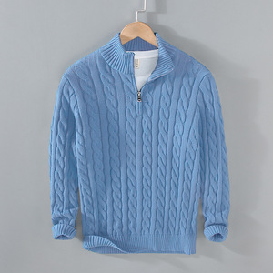 Pull en maille épaisse à <span class=keywords><strong>col</strong></span> <span class=keywords><strong>roulé</strong></span> mi-haut pour <span class=keywords><strong>homme</strong></span>, nouvelle collection automne-<span class=keywords><strong>hiver</strong></span> 8509, fermeture éclair, pull ample, veste en maille pour <span class=keywords><strong>homme</strong></span> - Product Image 3