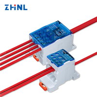 Boîtier de connexion et de distribution d'énergie pour panneau de bornier électrique à vis sur rail DIN 80A 125A 160A 250A 400A 500A pour disjoncteurs (MCB)