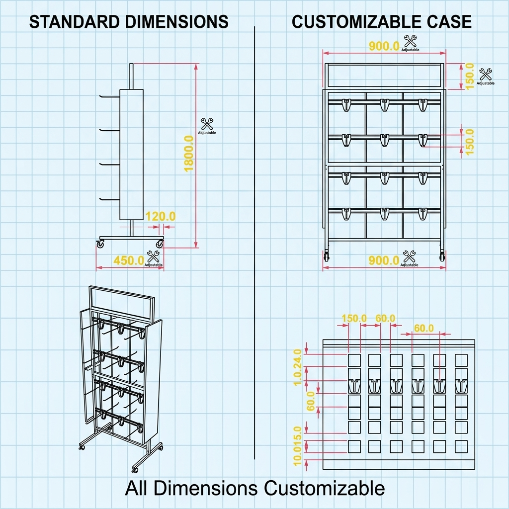 Custom Metal Gummy Candy Display Rack Mobile Pegboard Hook Stand for Lollipop Snack Bag Gummy Retail Store Shop POS Rack OEM ODM — view 4